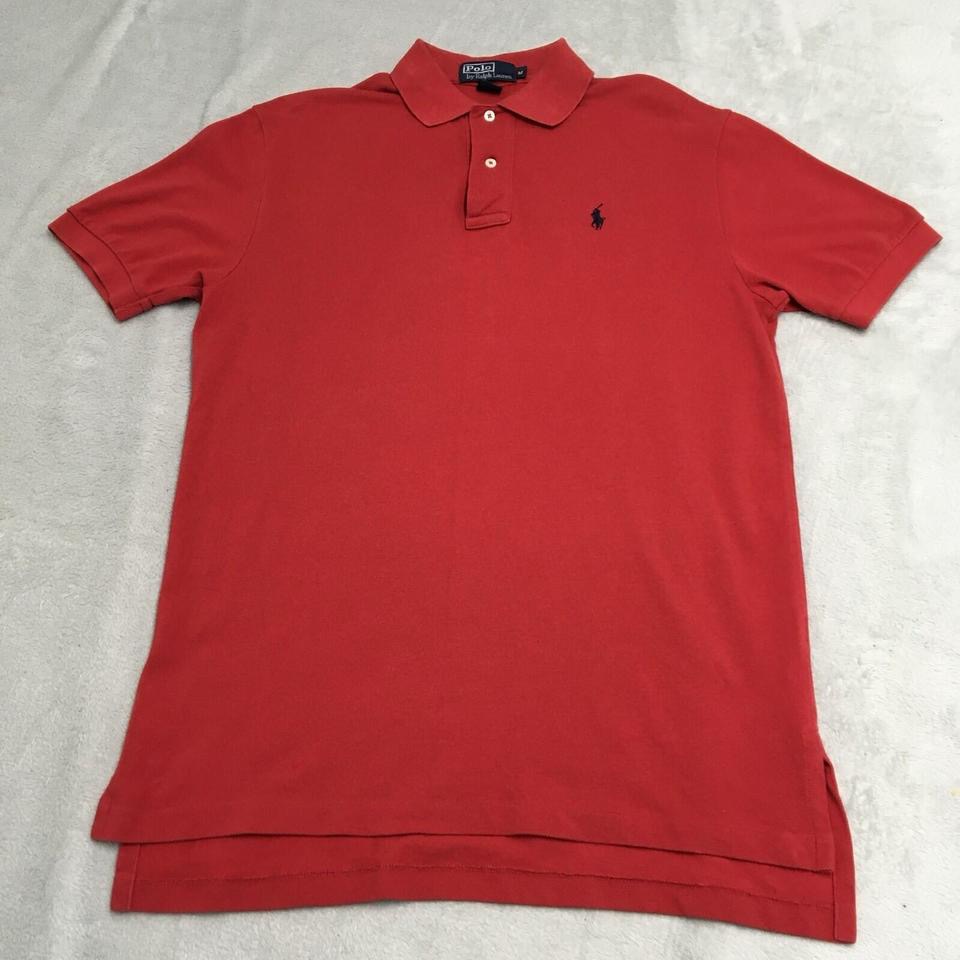Vintage Polo Ralph Lauren Shirt Mens Medium Red Pony RL Cotton Casual Preppy