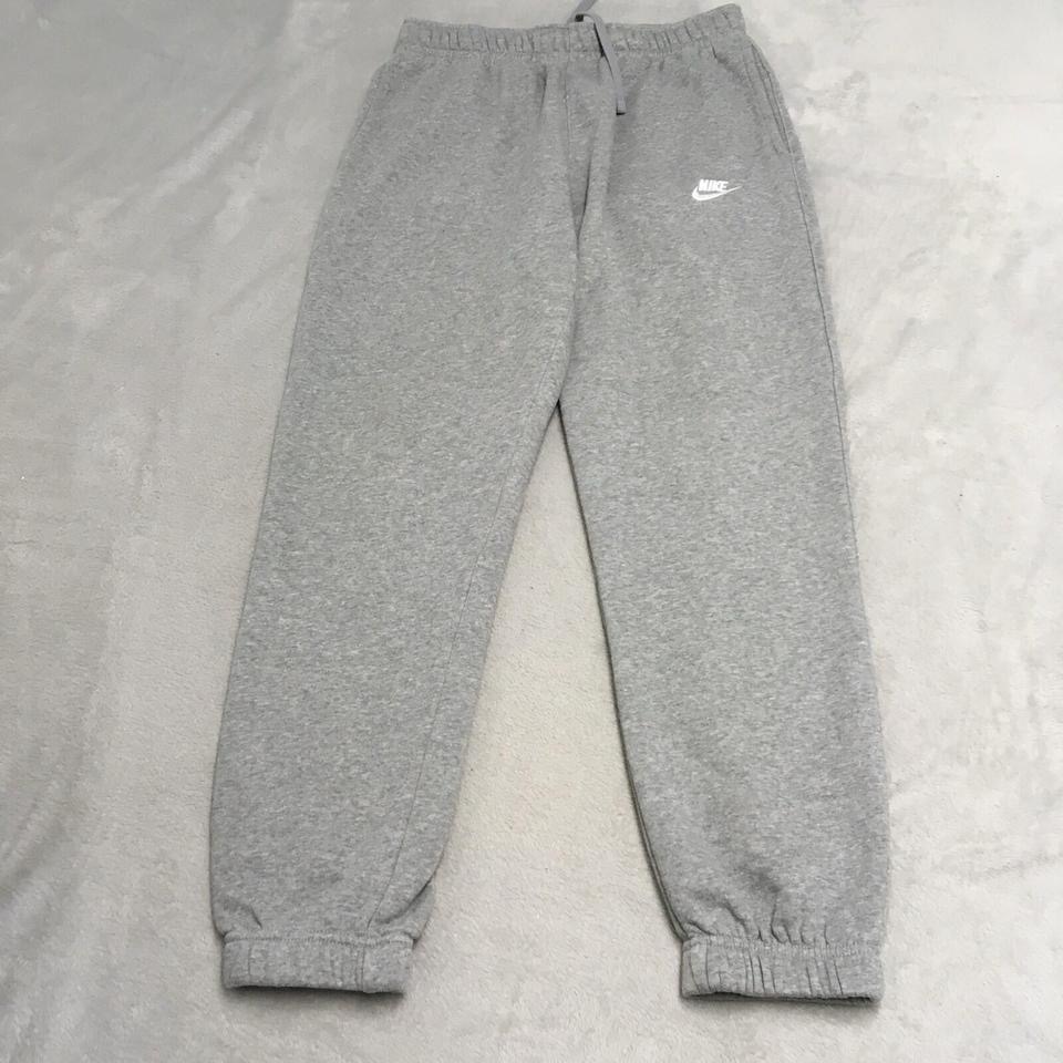 Nike Tracksuit Bottoms Mens Medium Grey Club Fleece Joggers Swoosh Sweatpants