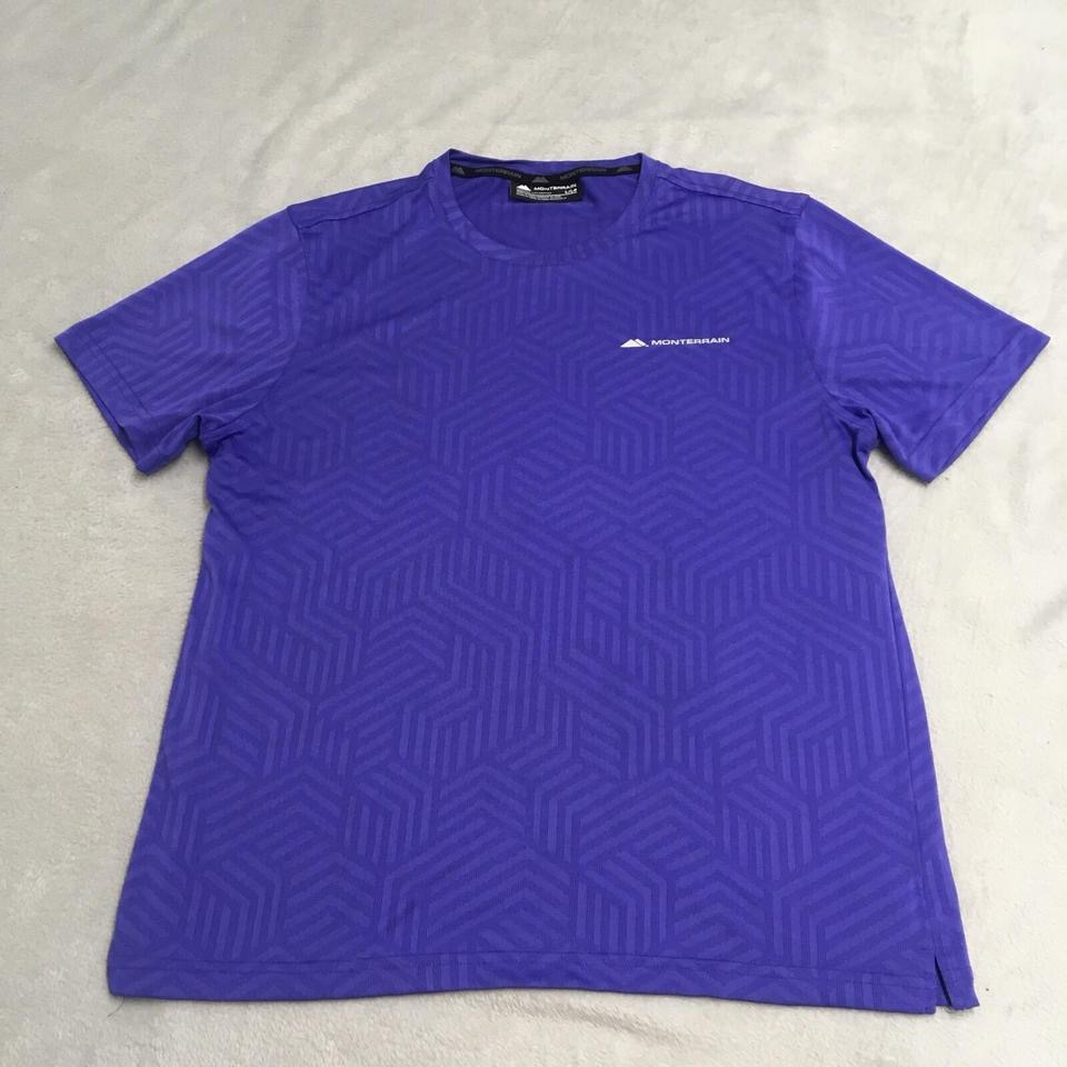 Monterrain Shirt Mens Large Purple Training Gym Top Polyester Adventure Outdoor