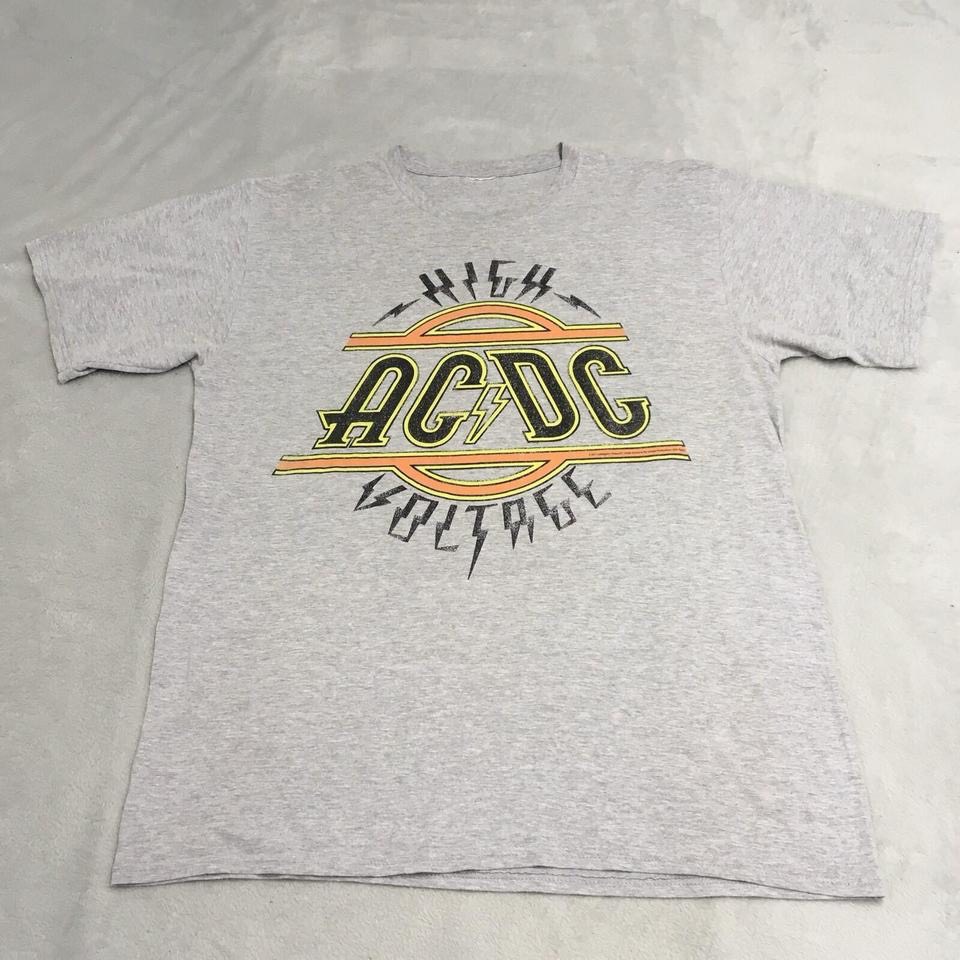 AC/DC High Voltage T Shirt Mens Large Grey Licensed Rock Band Graphic Tee
