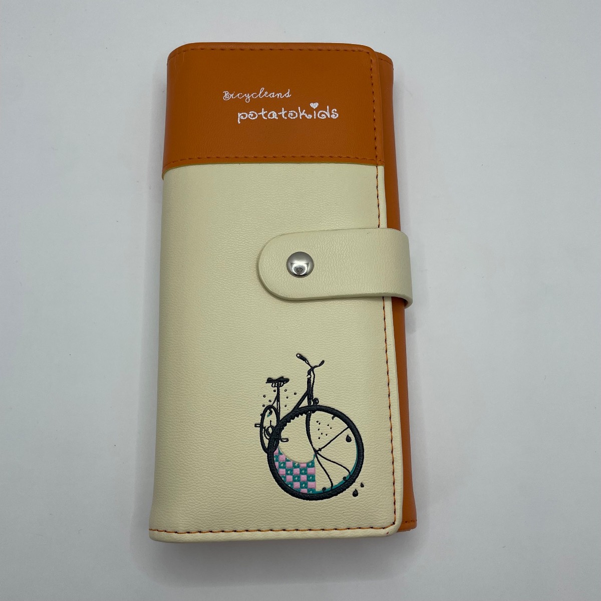 Botusi Orange and cream bicycle purse wallet