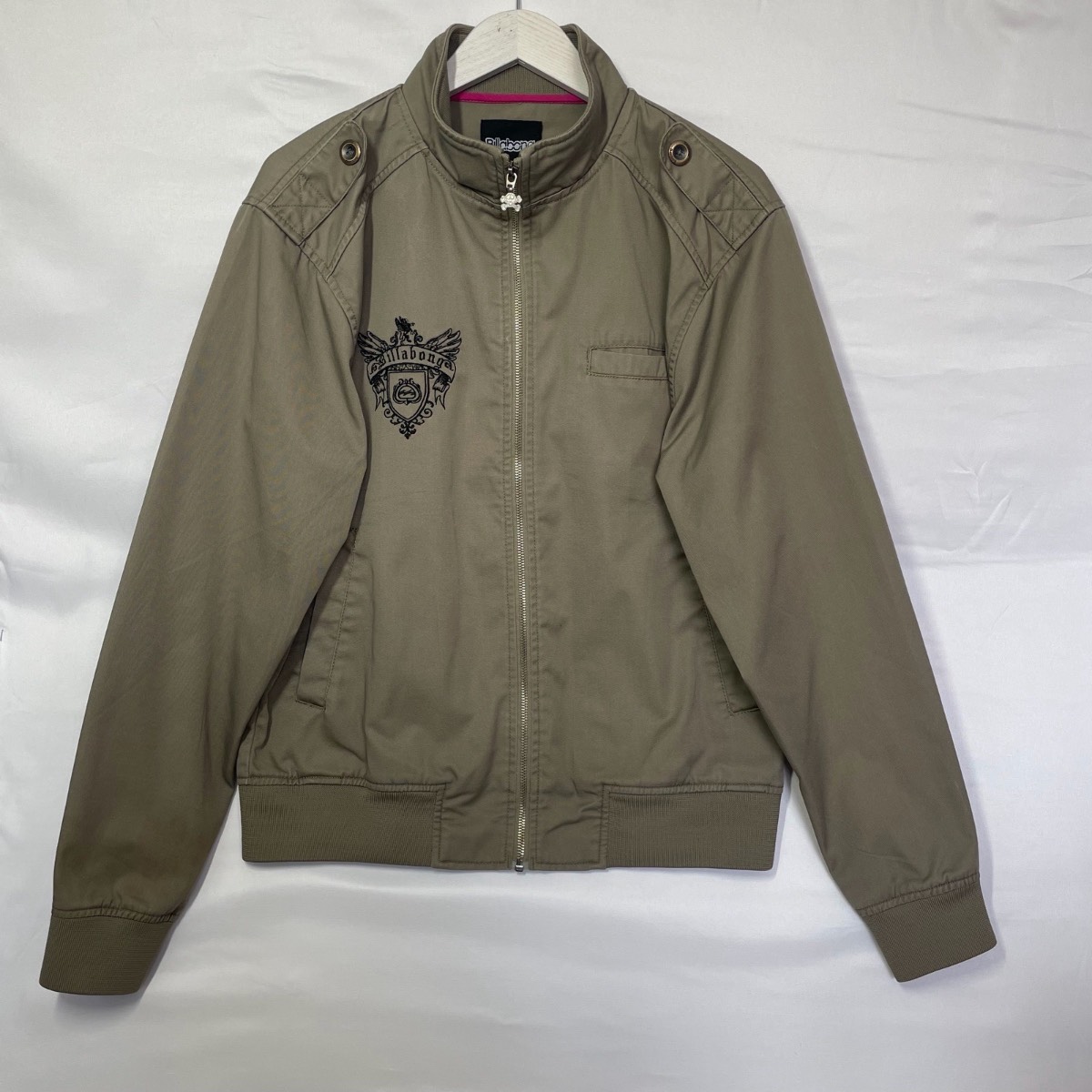 Billabong bomber Jacket Army Military Utility coat in khaki green.  Size medium.