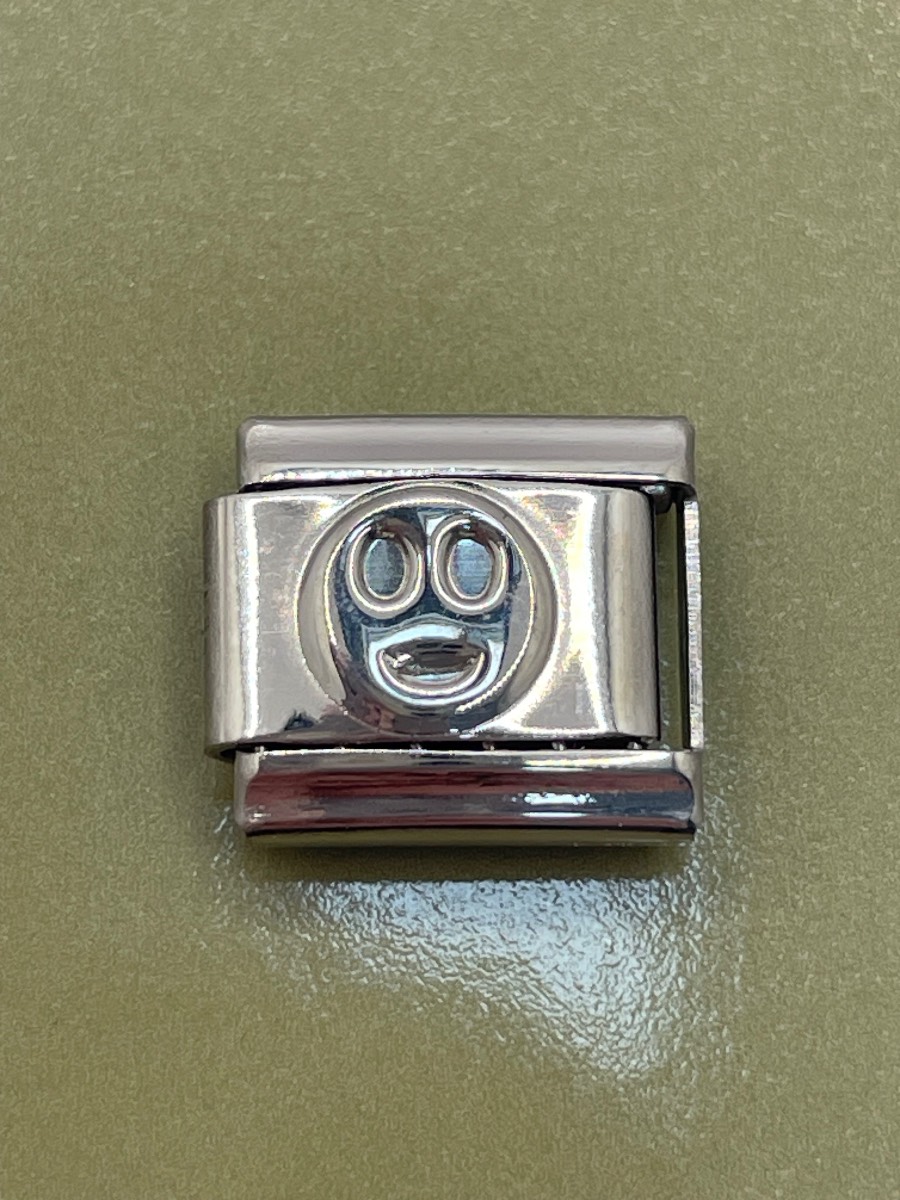 My Italian charms stainless steel link charm smiley emoji