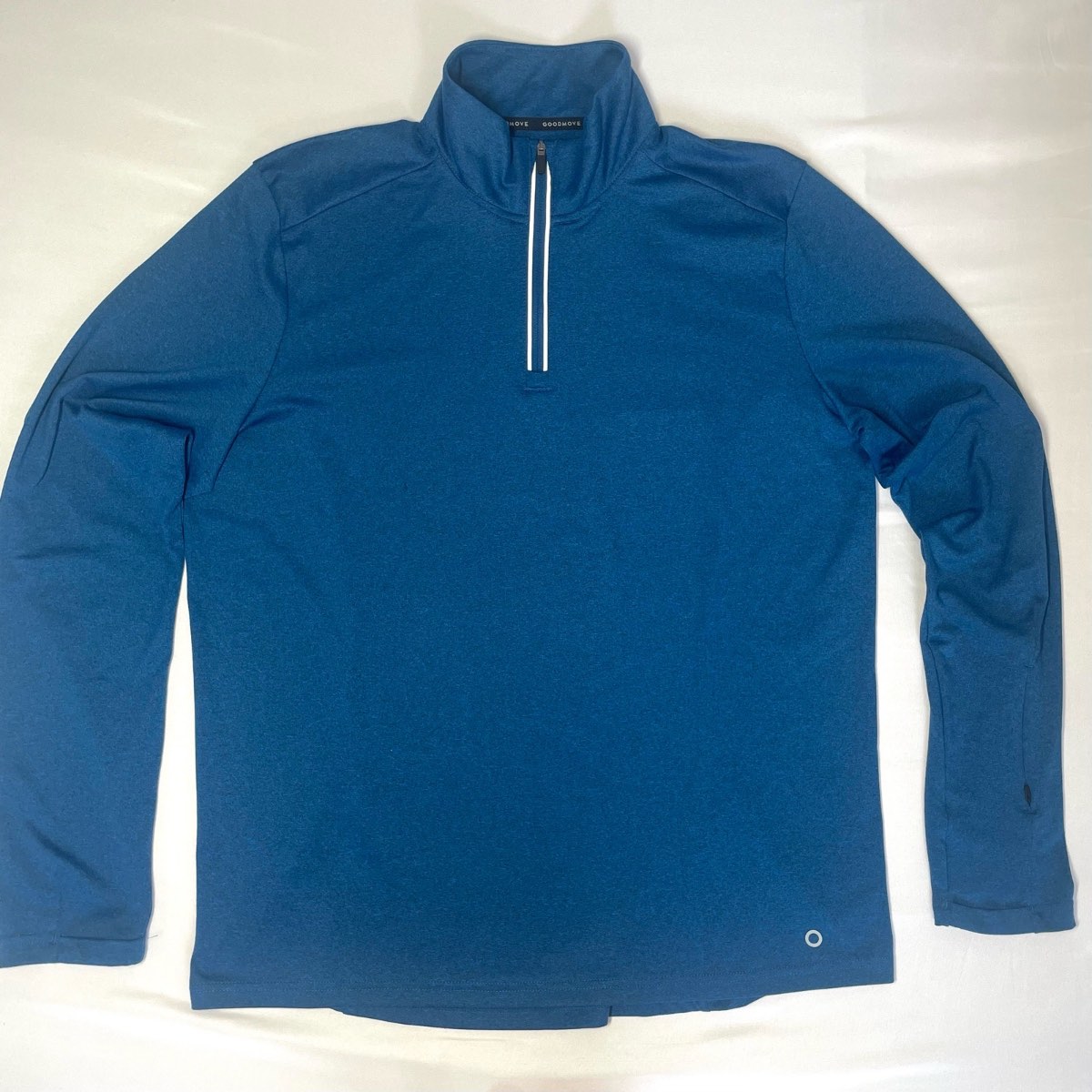 M&S Goodmove Blue Exercise Gym Top 1/4 zip neck. Reflective Strips. Size Large