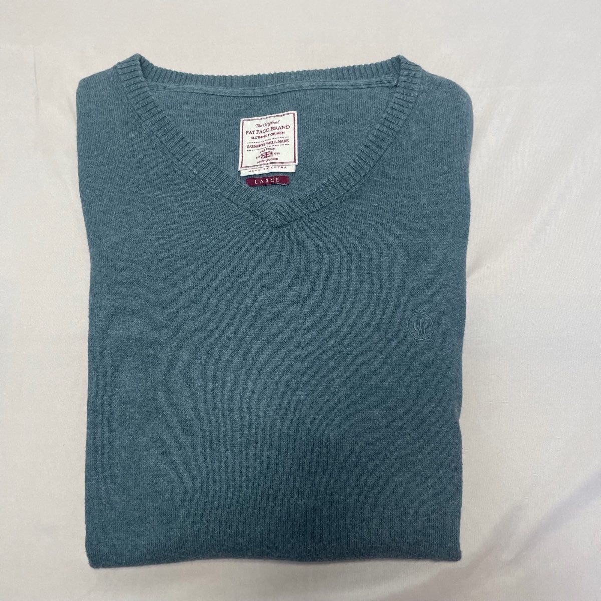 Fat face green cotton and cashmere jumper size large