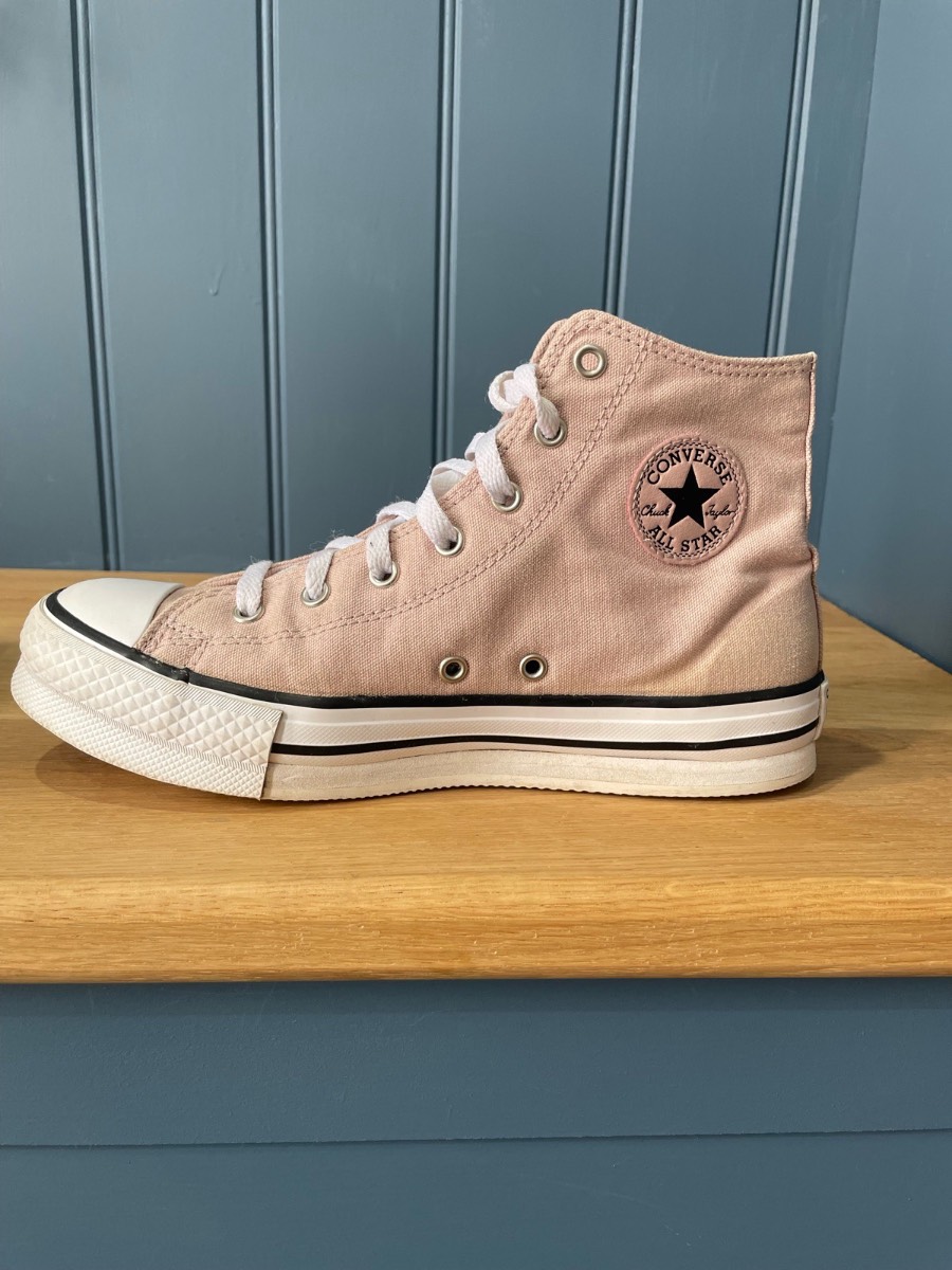 Converse Chuck Taylor All Star Eva Lift Platform Hi  Trainers Pink UK Size 5.