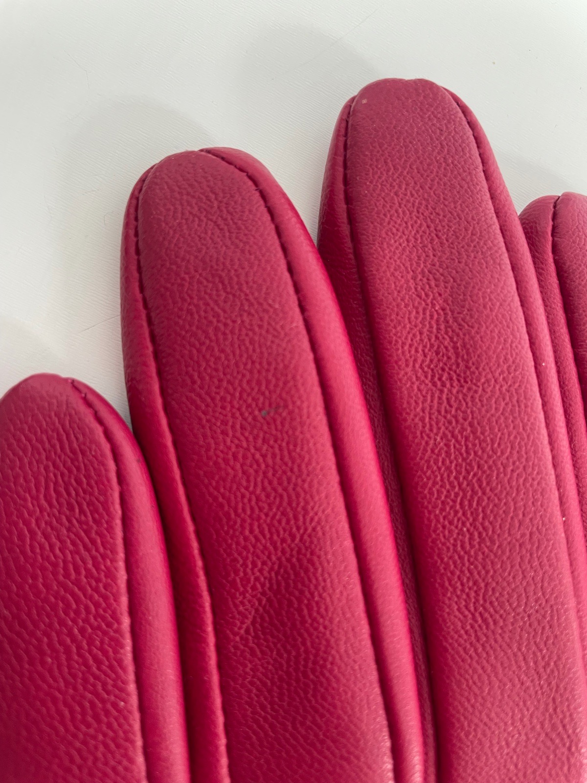 Pink leather gloves M&S size medium image 4