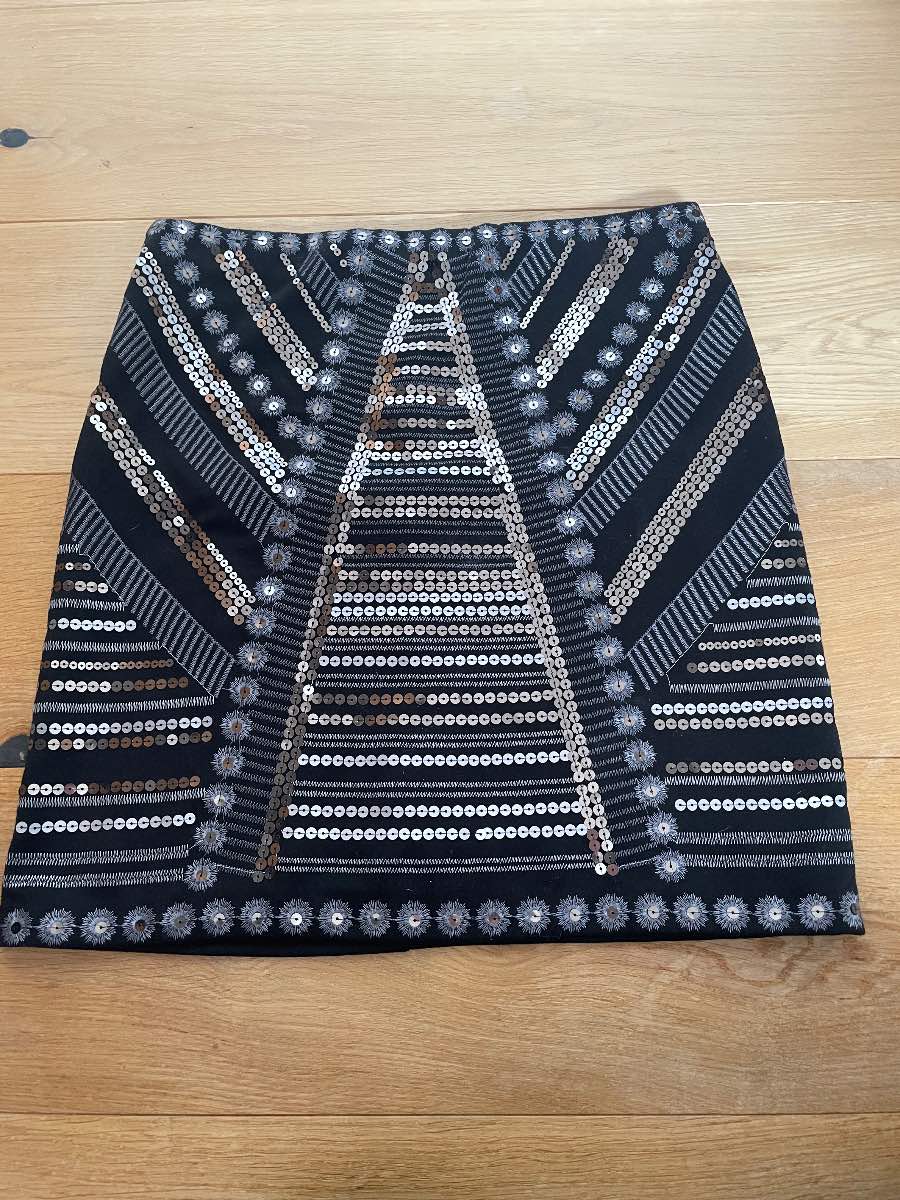 George size 10 black and silver sequin mini skirt
