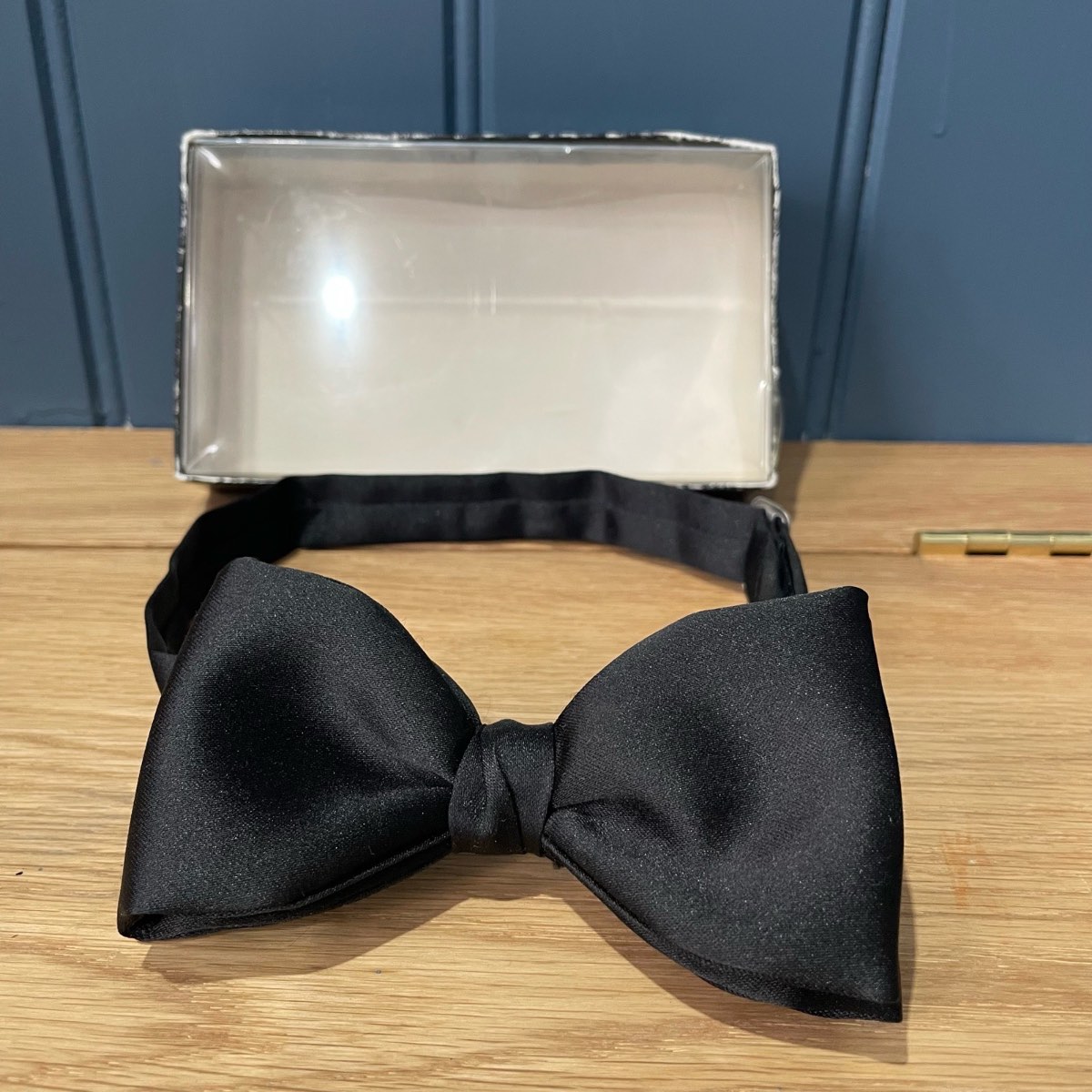 Vintage Debenhams Black Adjustable Bow Tie. Ready Tied.