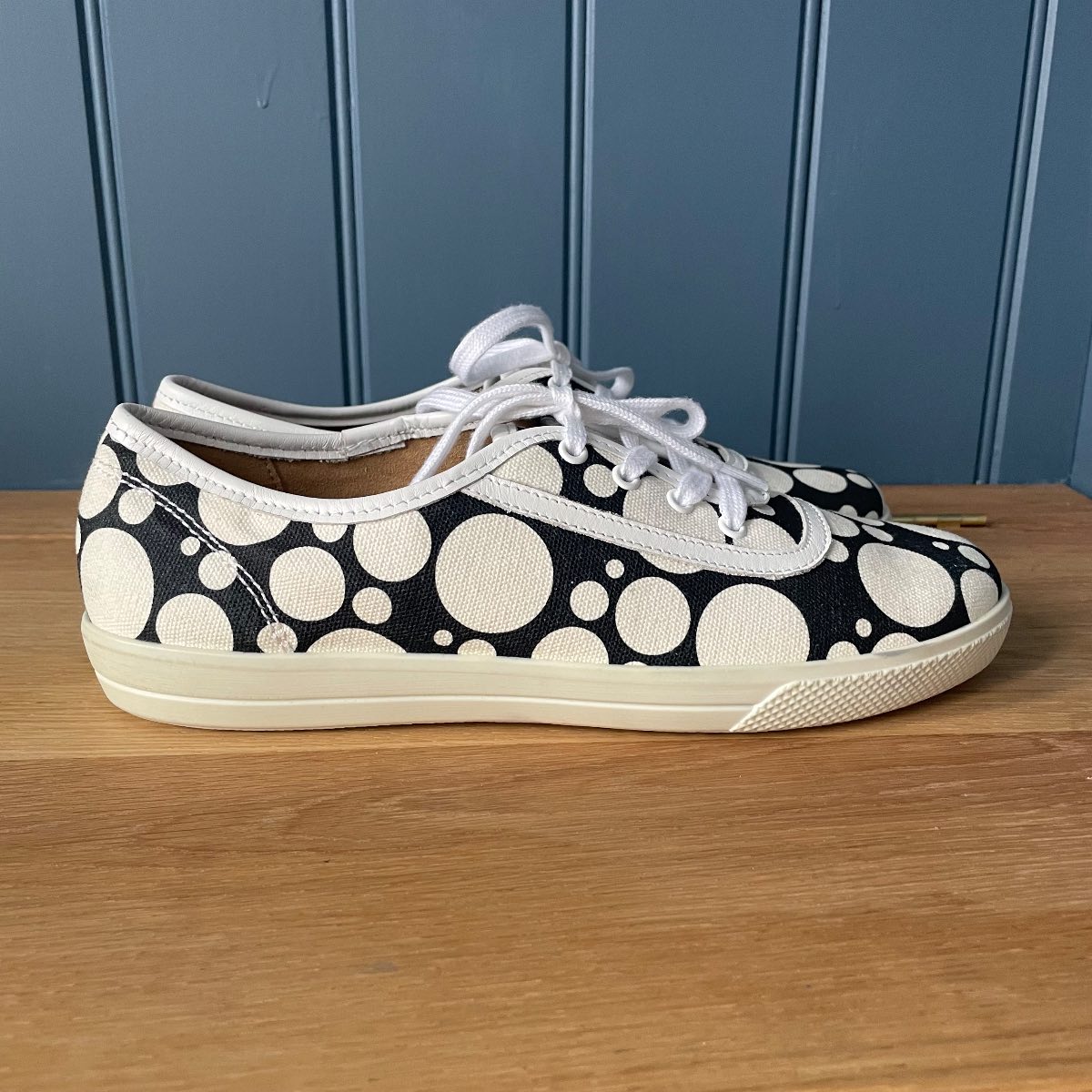 Hotter Mabel Black And White Spotty Polka dot Shoes Lace Up Shoes Size 5.5 UK