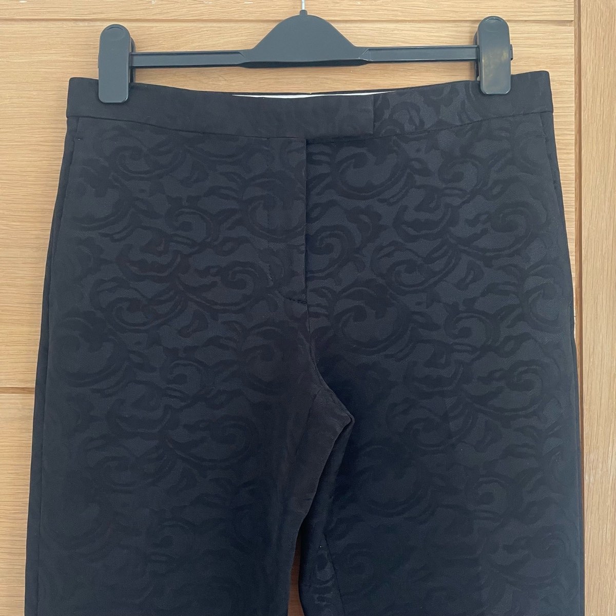 Paul Smith Black Jacquard Paisley Print Trousers Size 12 (44) Made In Italy.