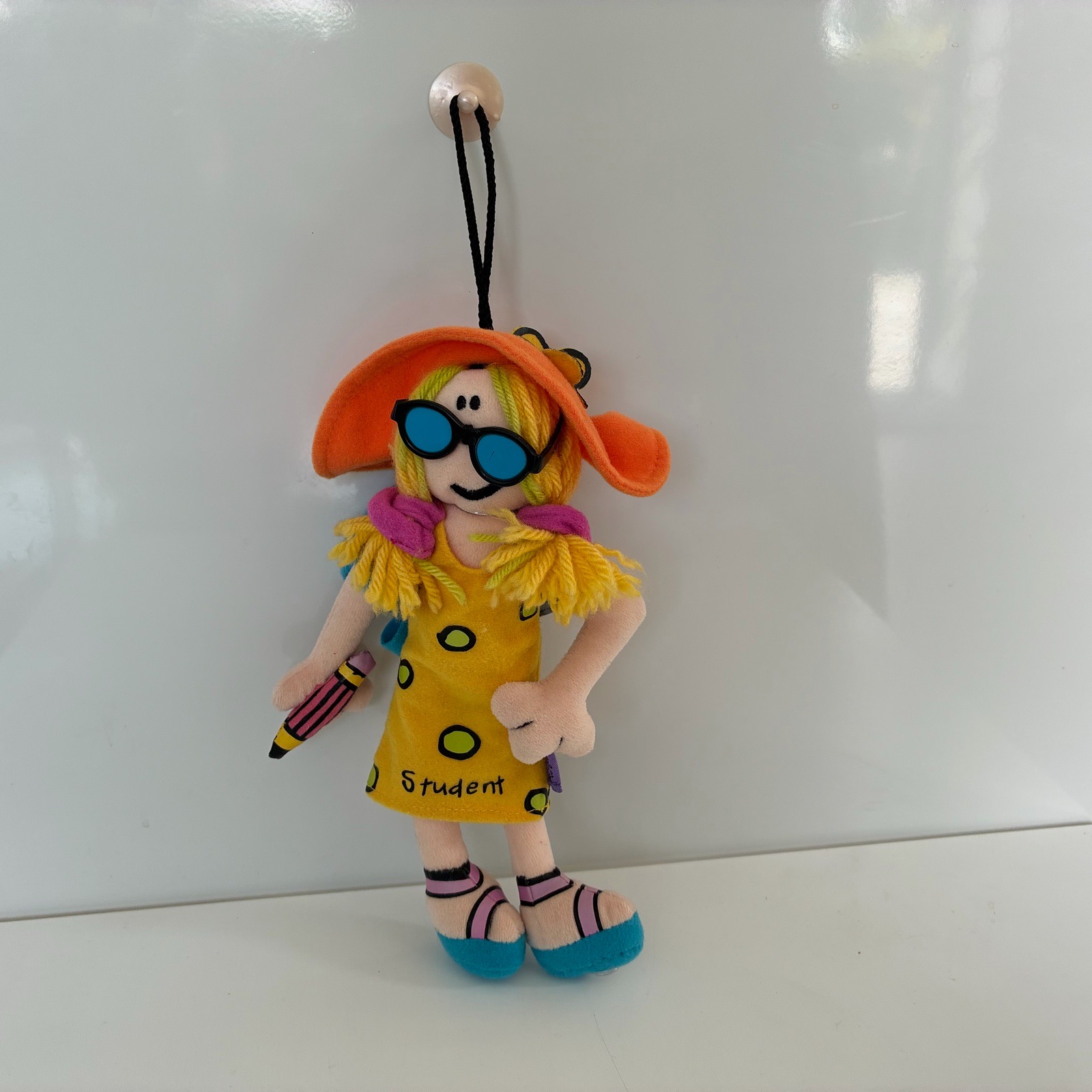 Bang On the Door Student Hanging Plush Doll 10" Retro Groovy Chick, Vintage 1999