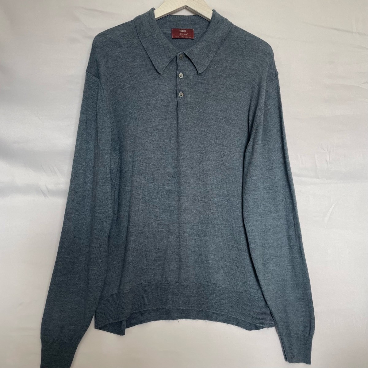 Marks and Spencer Italian Extra Fine Merino Wool Jumper Size Large ‘Denim’ Blue