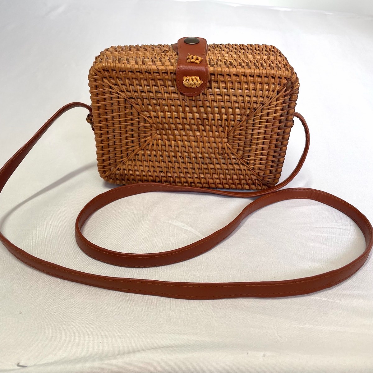 Wicker woven Rattan Square Crossbody Bag box purse Boho-beach-summer-bohemian