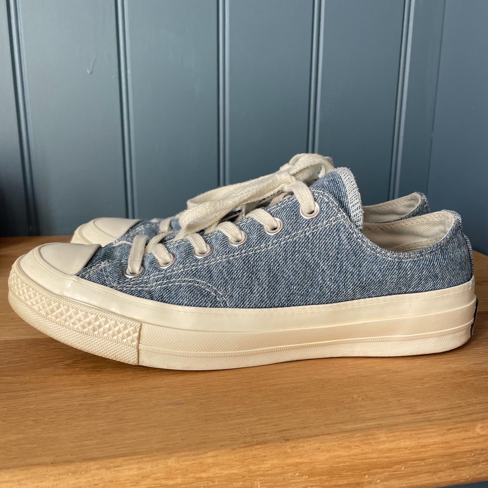 Converse All Star Chuck Taylor Renew Denim Low Top Trainers Size UK 6.5