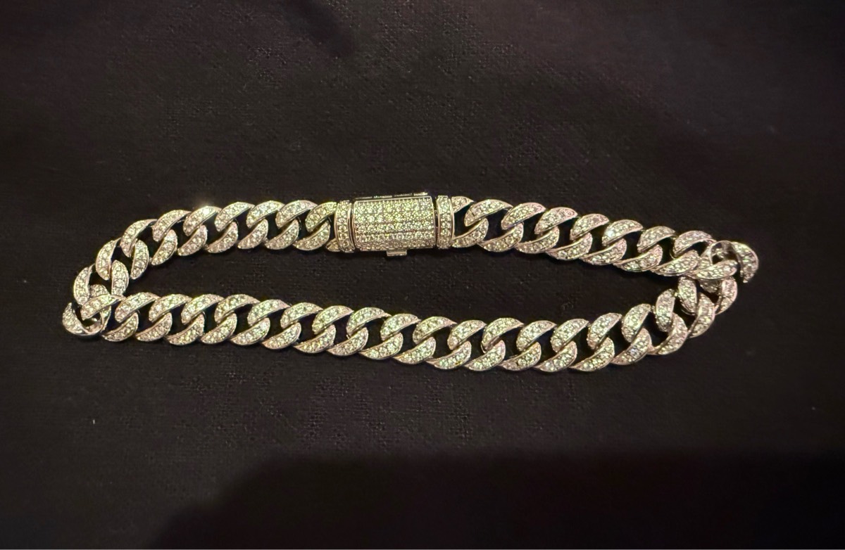 Men's Solid Monaco Curb Ice Bracelet