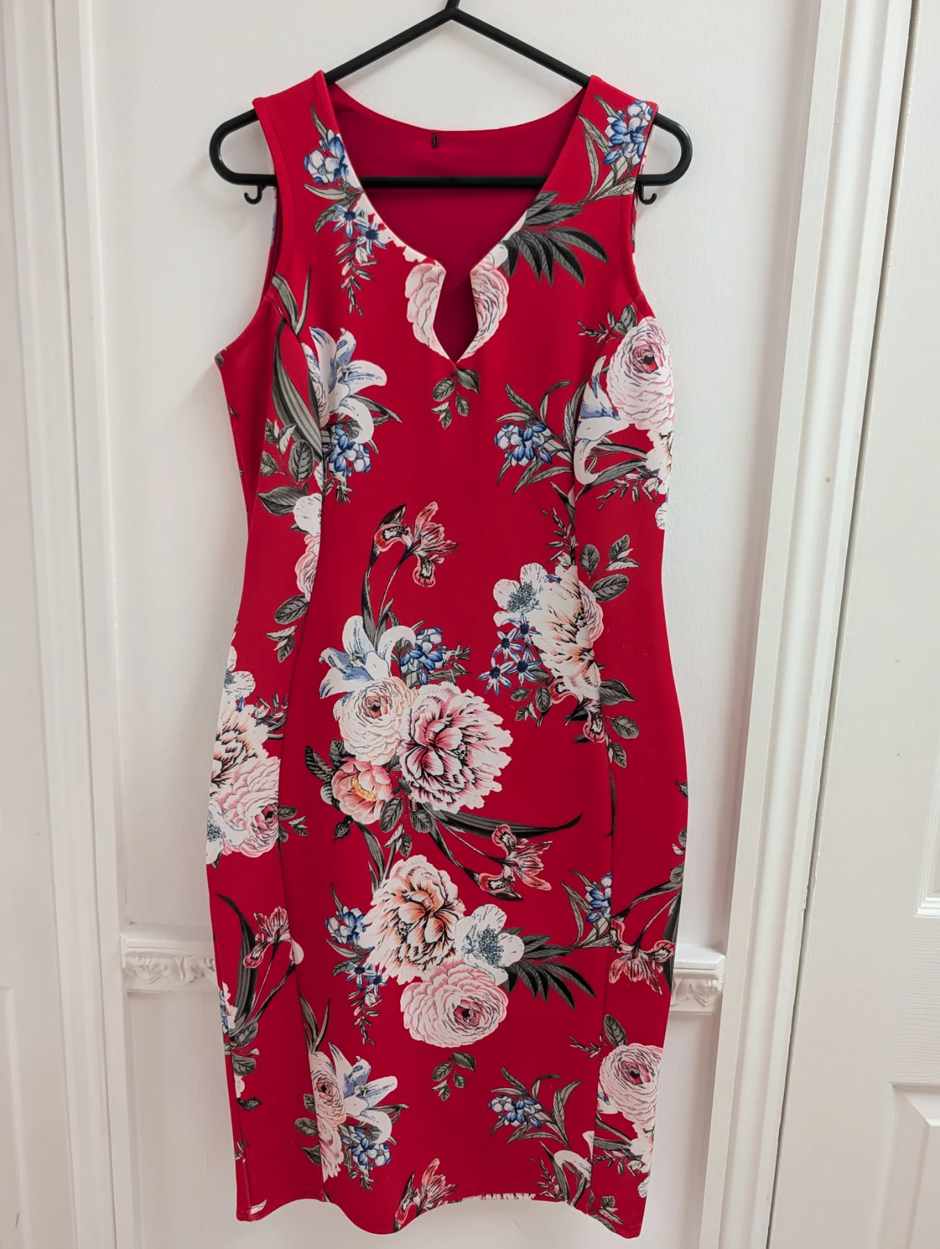 Quiz red floral dress UK 10