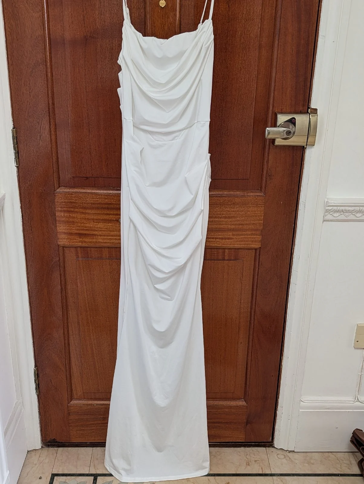 Parthea white maxi dress size small