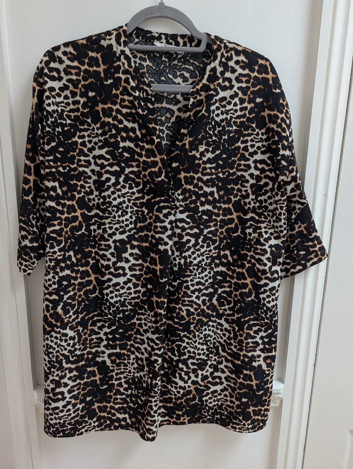 TU leopard print blouse UK 8