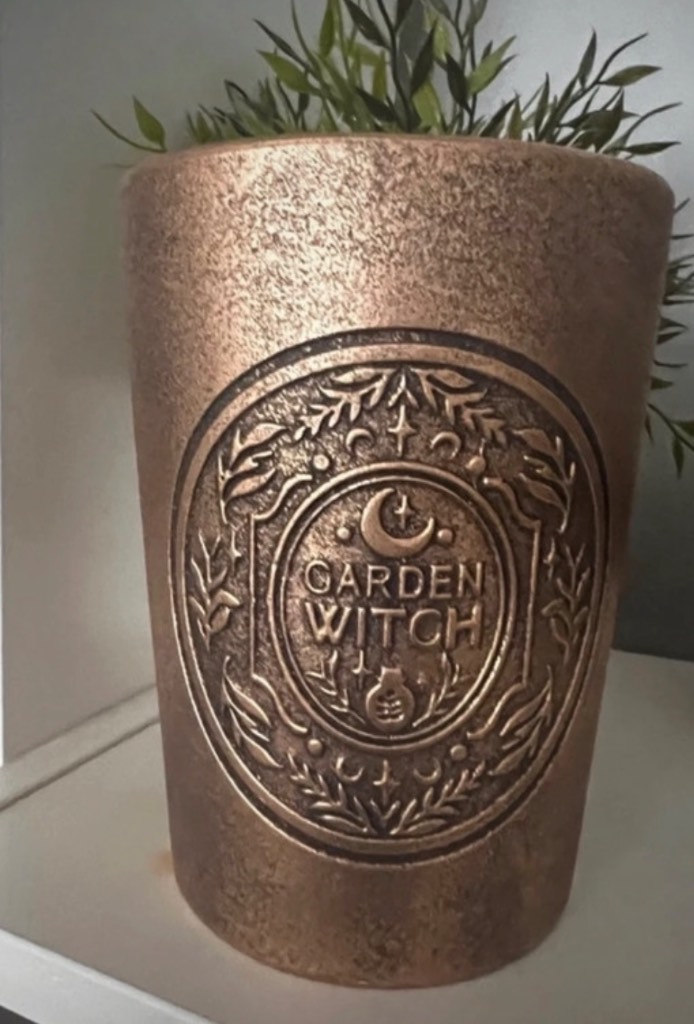 Terracotta garden  witch plant pot