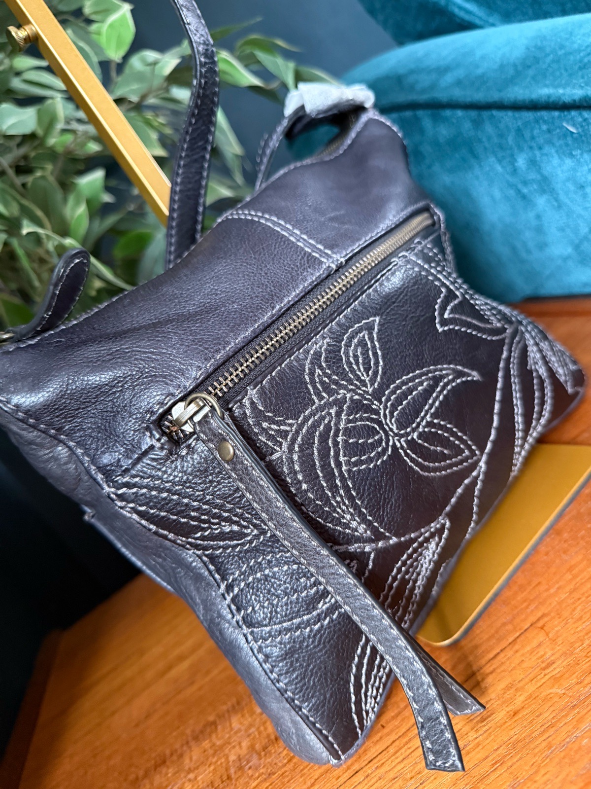 FRYE embroidered leather crossbody bag BNWOT