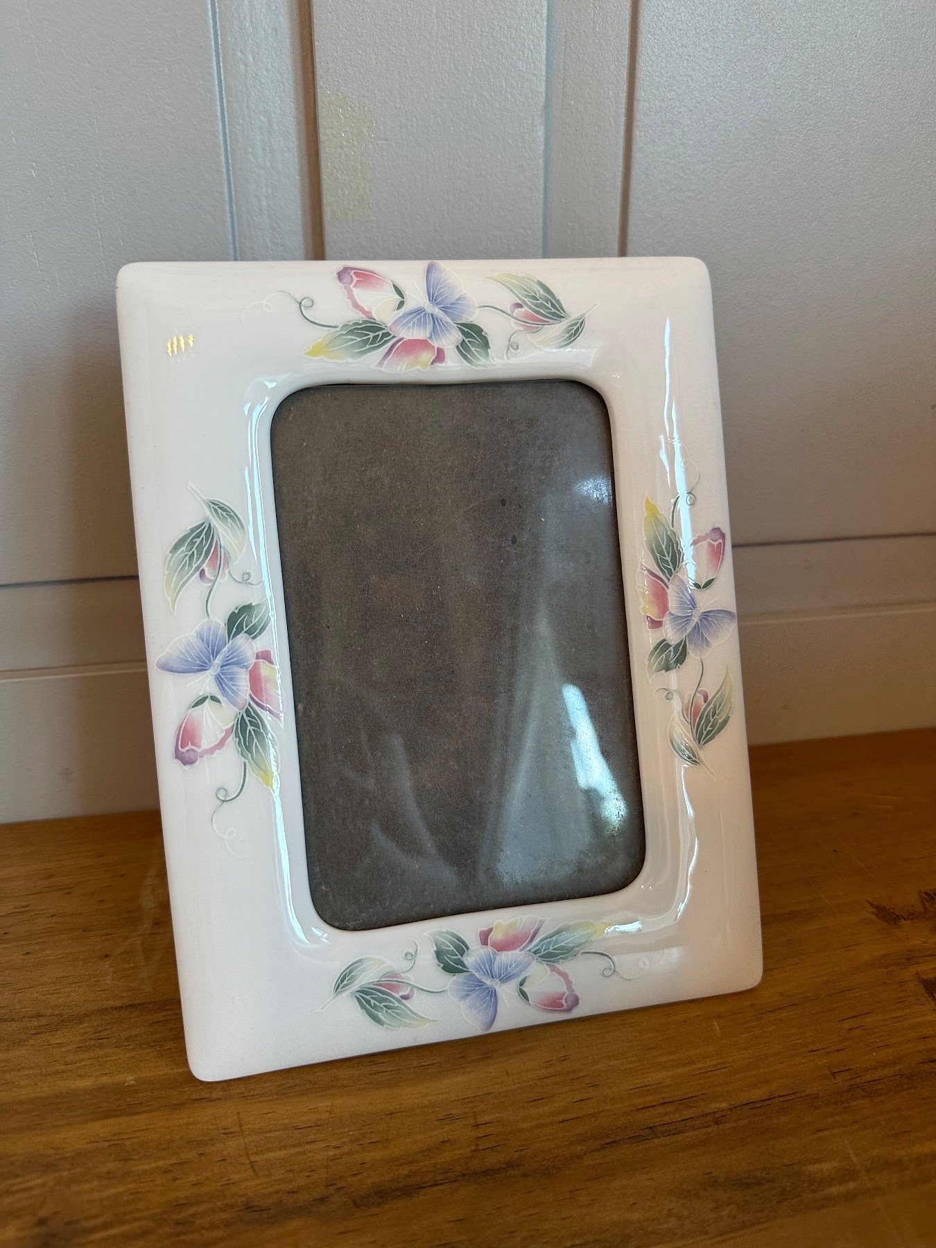 Cottagecore floral china photo frame, vintage Aynsley