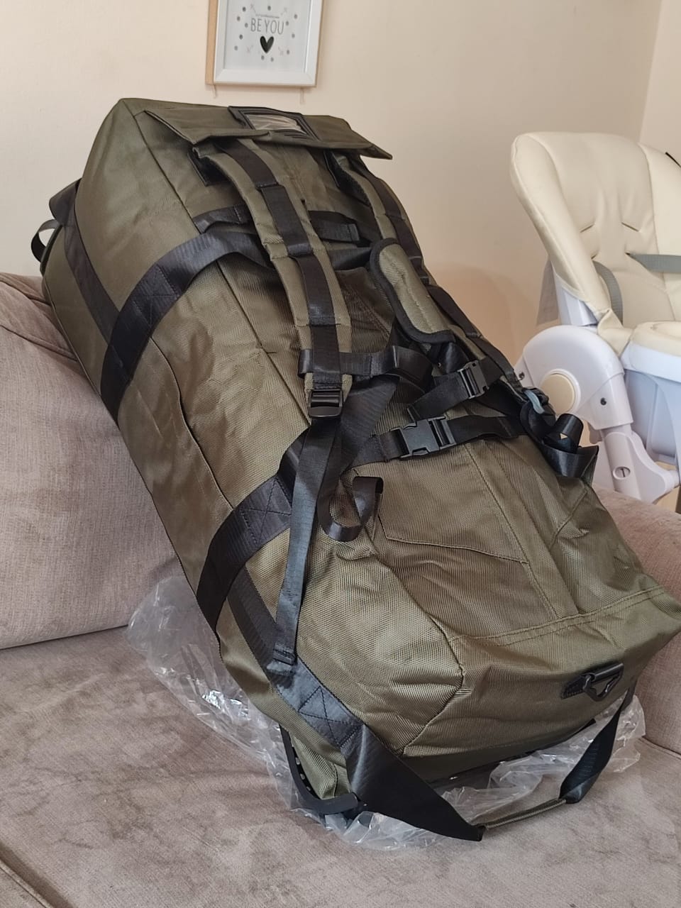 Army Green 90L+ Extra Large-Capacity Oxford Multifunctional Wheeled Duffle Holdall Bag