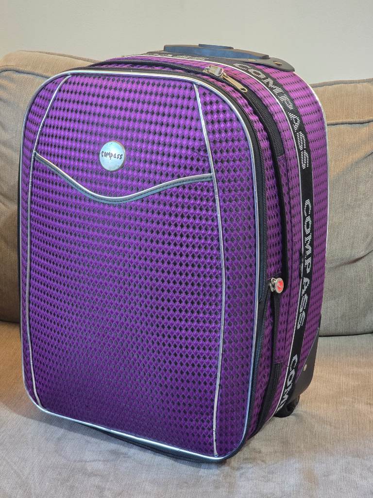 COMPASS Expandable Soft-Shell Cabin Hand Luggage Suitcase, Purple