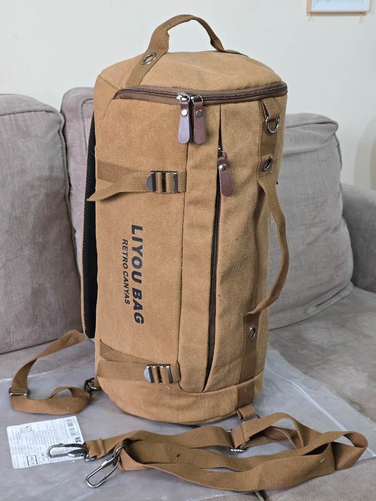 Coffee Brown 3-in-1 Multifunctional Canvas Backpack