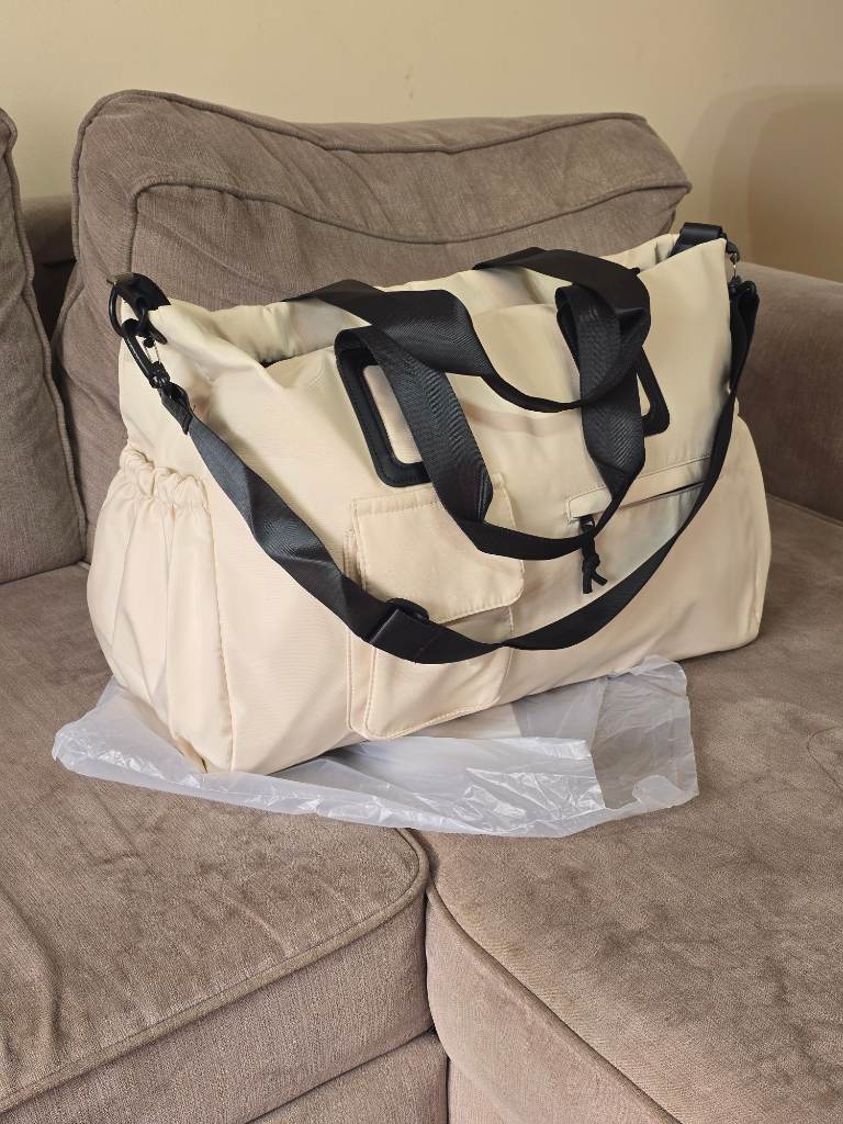 Cream Stylish Casual Large Capacity Oxford-Cloth Women's Travel Tote Bag