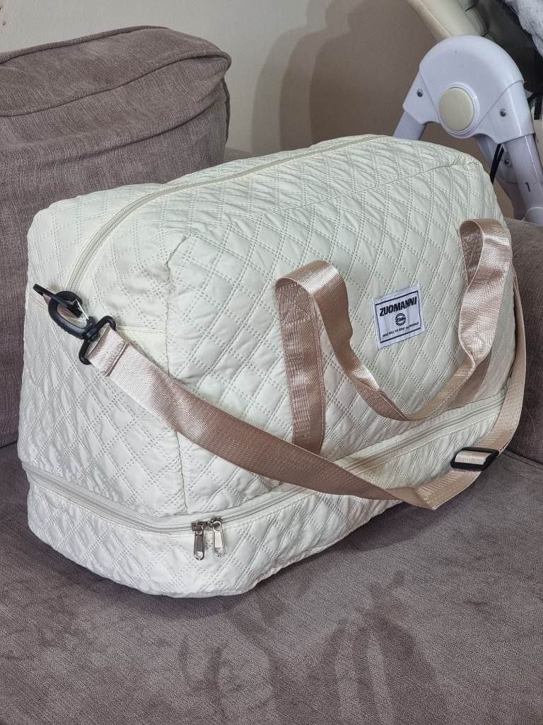 Cream White Large Capacity Women's Weekender Bag