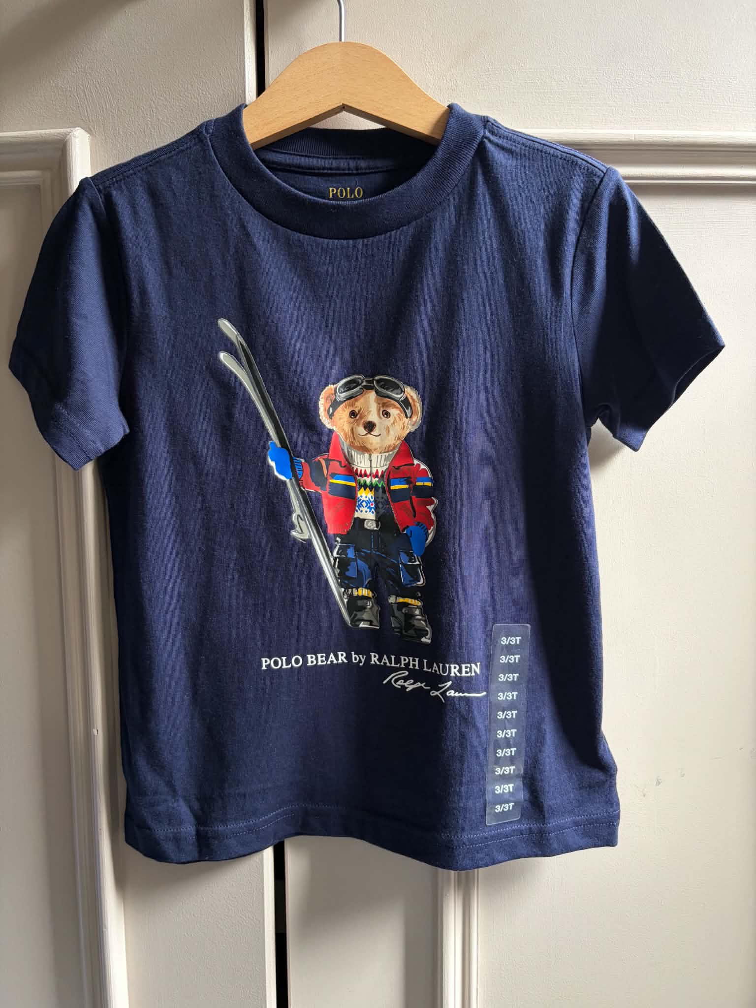 New with tags Ralph Lauren Boys 100 % Cotton Navy Short Sleeve T-shirt Top 3 Years