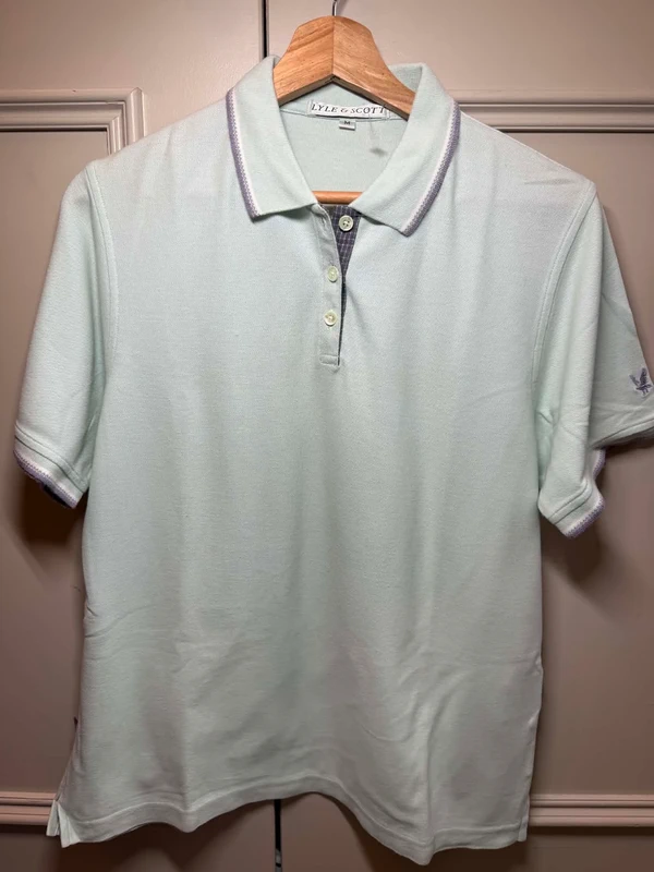 Lyle & Scott Female 100 % Cotton Light Green Short Sleeve Polo Shirt Size M