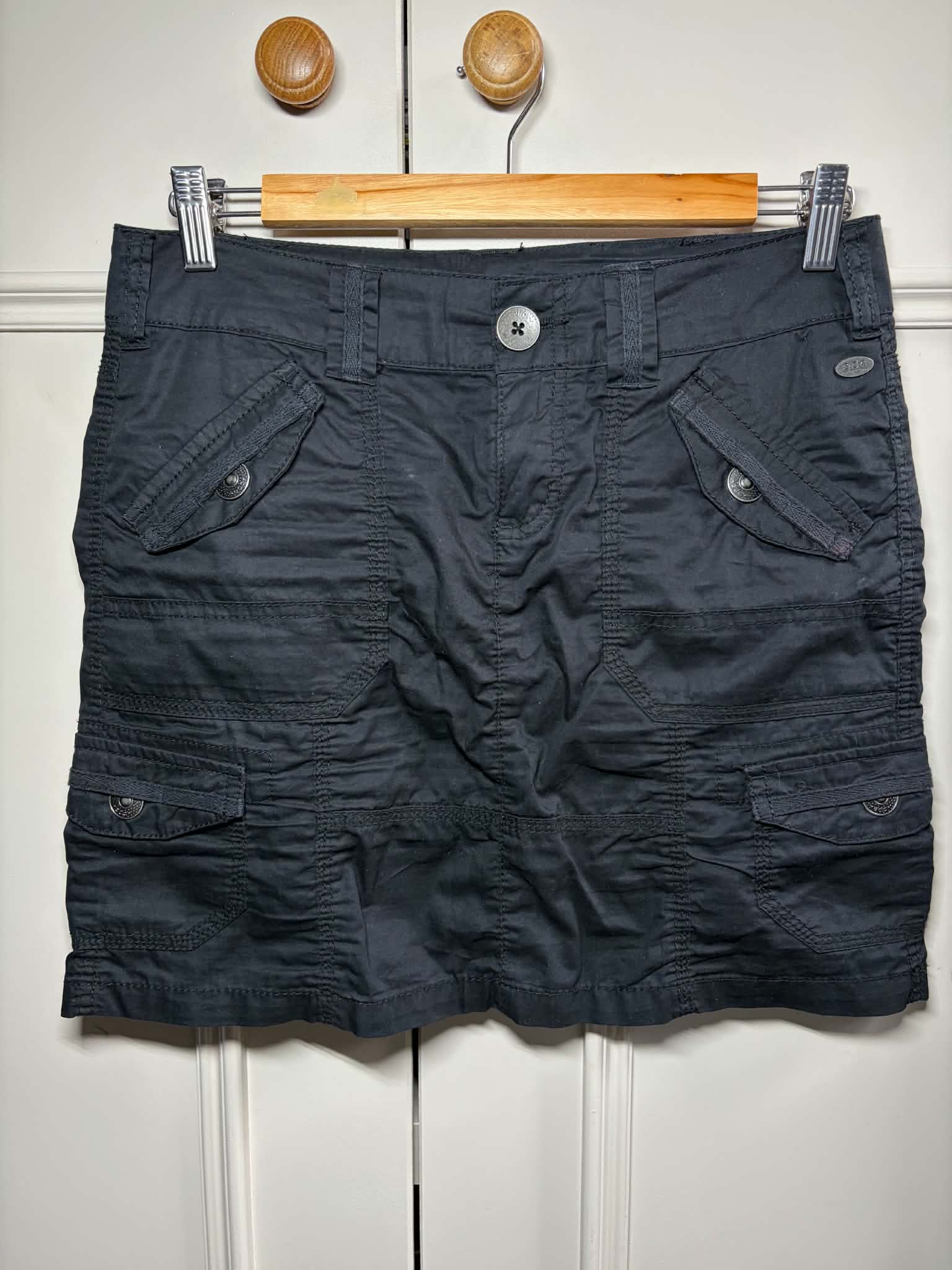 edc by Esprit Vintage 00s Y2K Female 100 % Cotton Black Mini Skirt fits Size XS