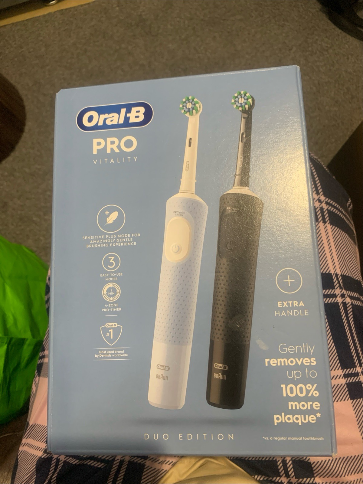Oral-B Pro Vitality Duo Edition Electric Toothbrush Pack.