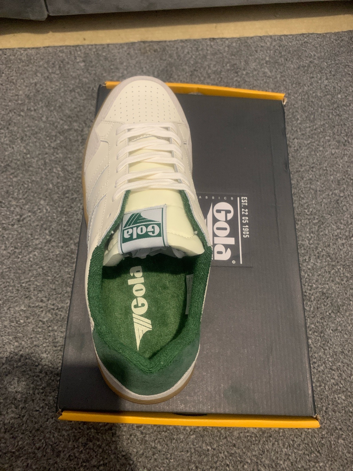 Gola Eagle’86 - size 10- Colour- Off white/Evergreen/Gum.Brand New
