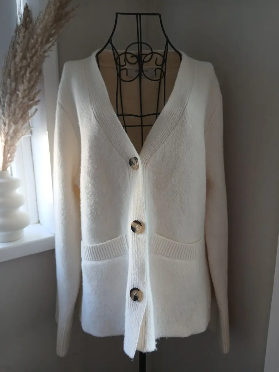 Cream button front cardigan | Primark | Size L |  Cosy knit