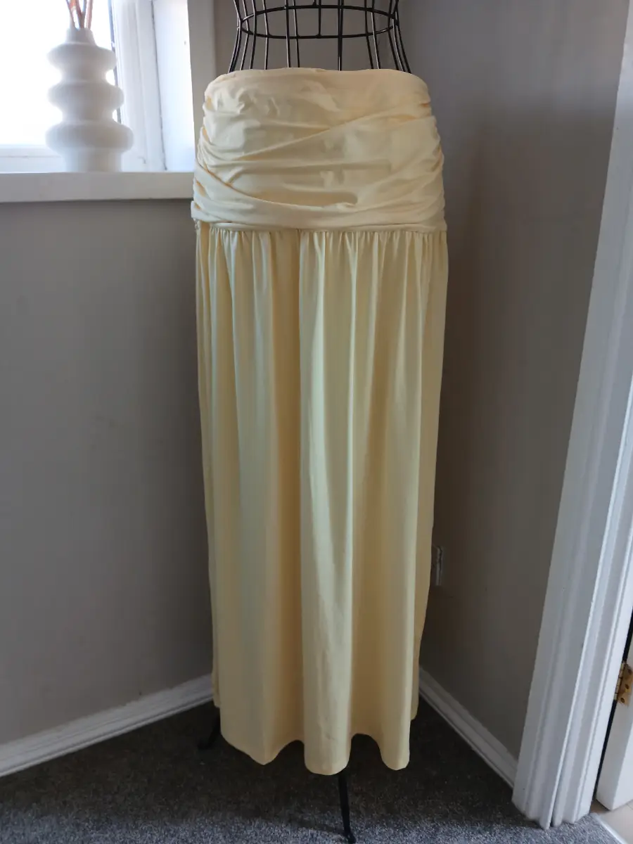 Vera & Lucy Pale Yellow Maxi Skirt / Convertible Dress | Size L | New With Tags