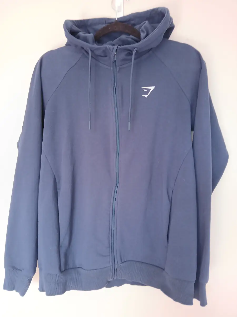 Gymshark Full Zip Hoodie | Navy Blue | Size M | Gym Wear | Training Hoodie | Athletic Fit