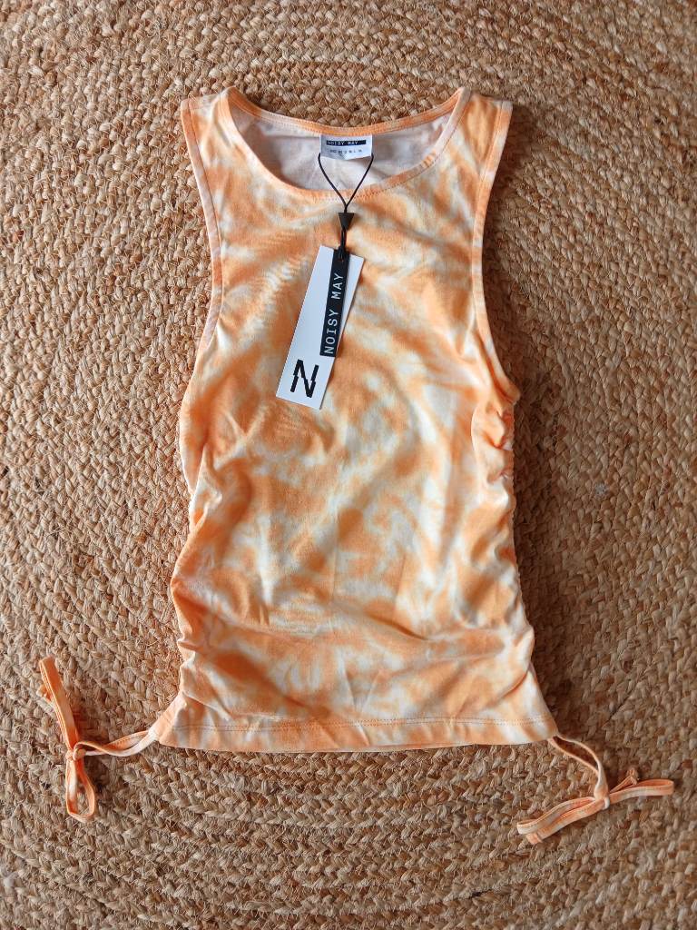 Noisy May Tie Dye Tank Top | Orange | Size XS | BNWT