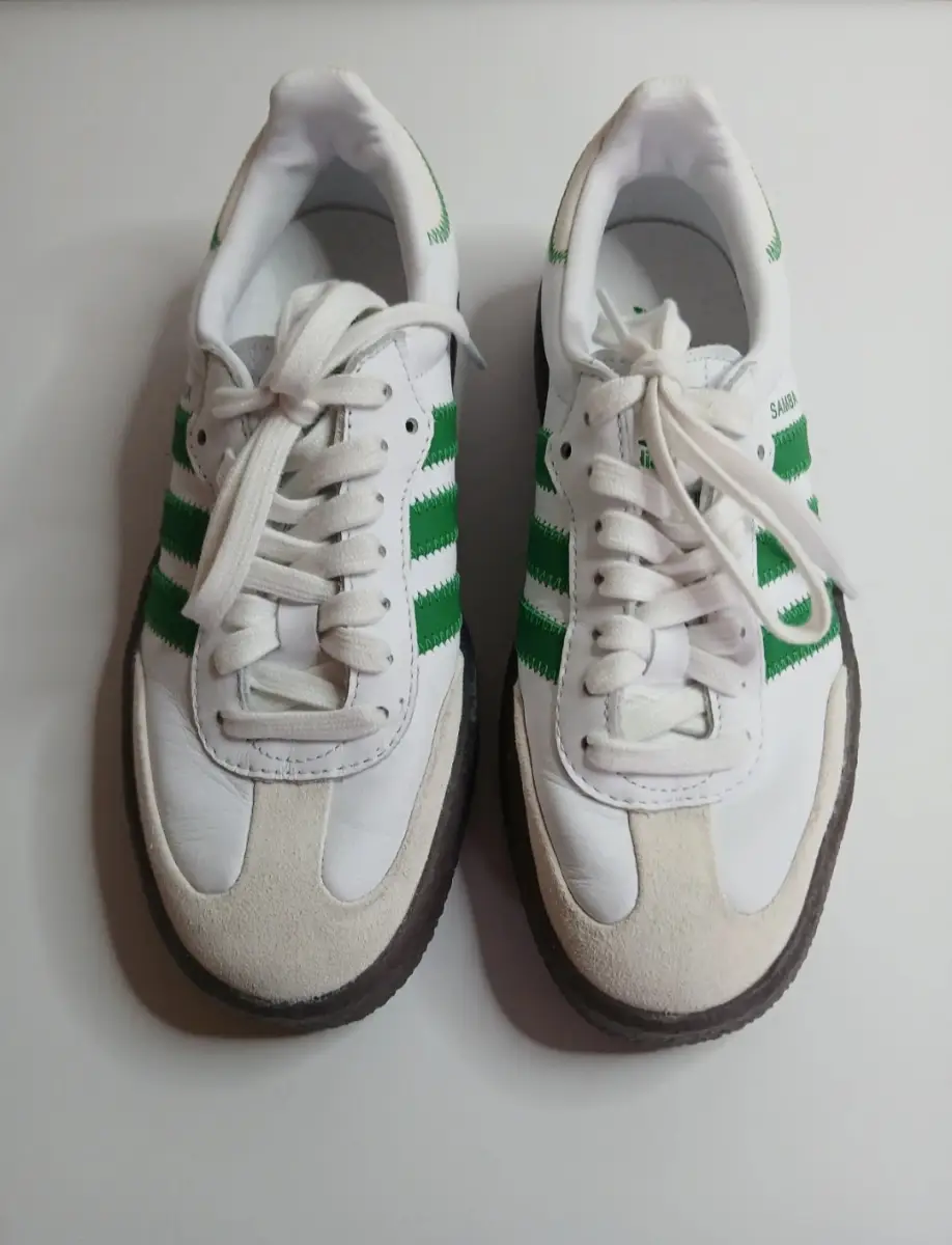 Adidas Samba White Green Gum Sole Trainers | UK 4.5 | Retro | Casual | Terrace