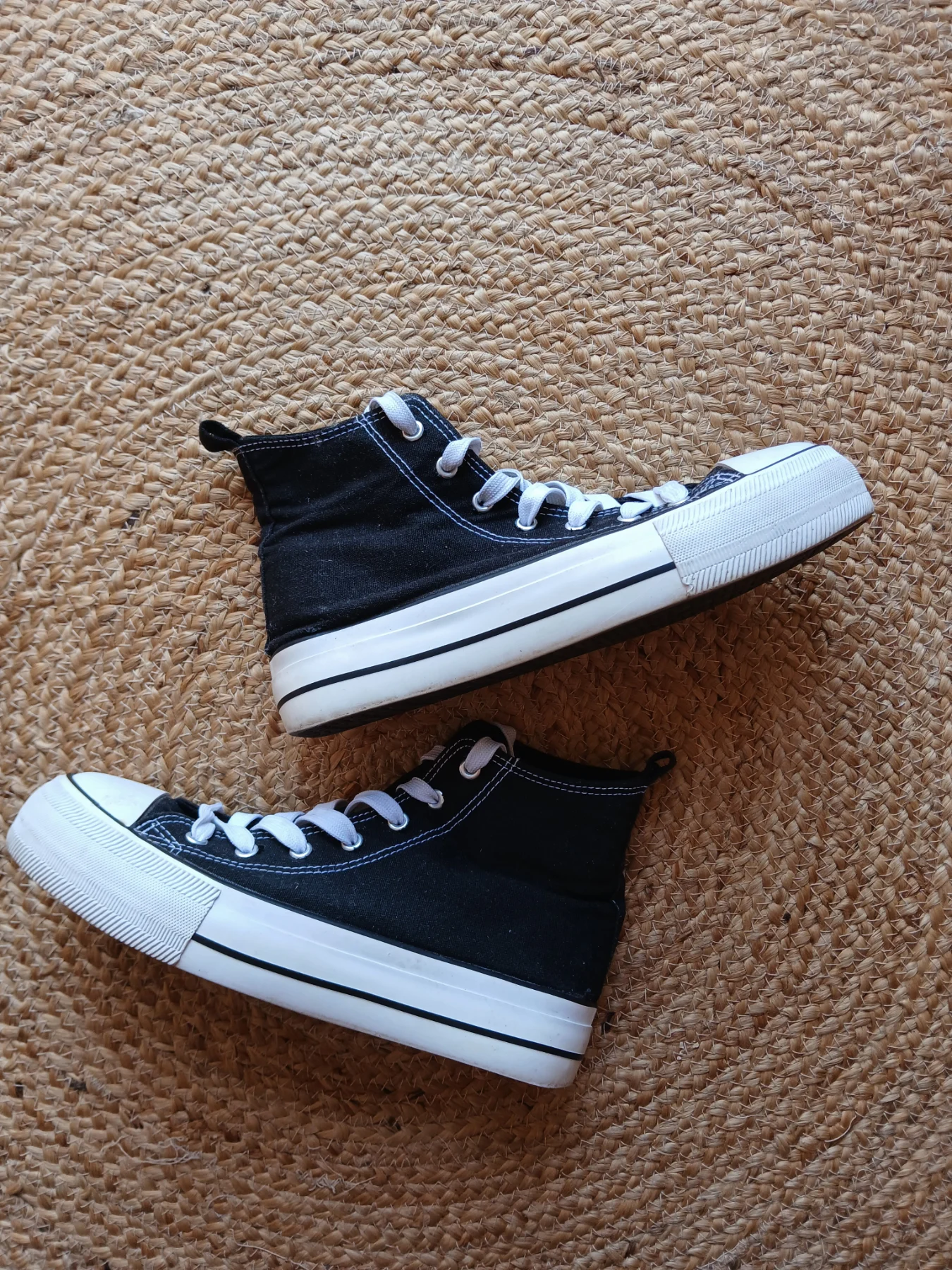 Primark Black High-top Canvas Trainers | Size 6 | Good Condition | High Top