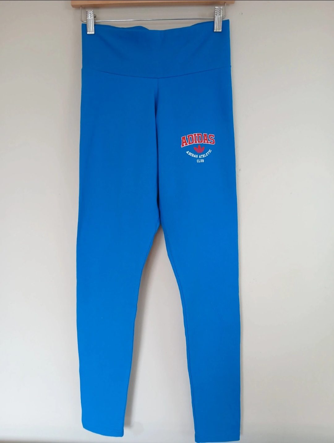 Adidas Blue Athletic Club Leggings |  Size 8–10 | NWOT | Bold Logo