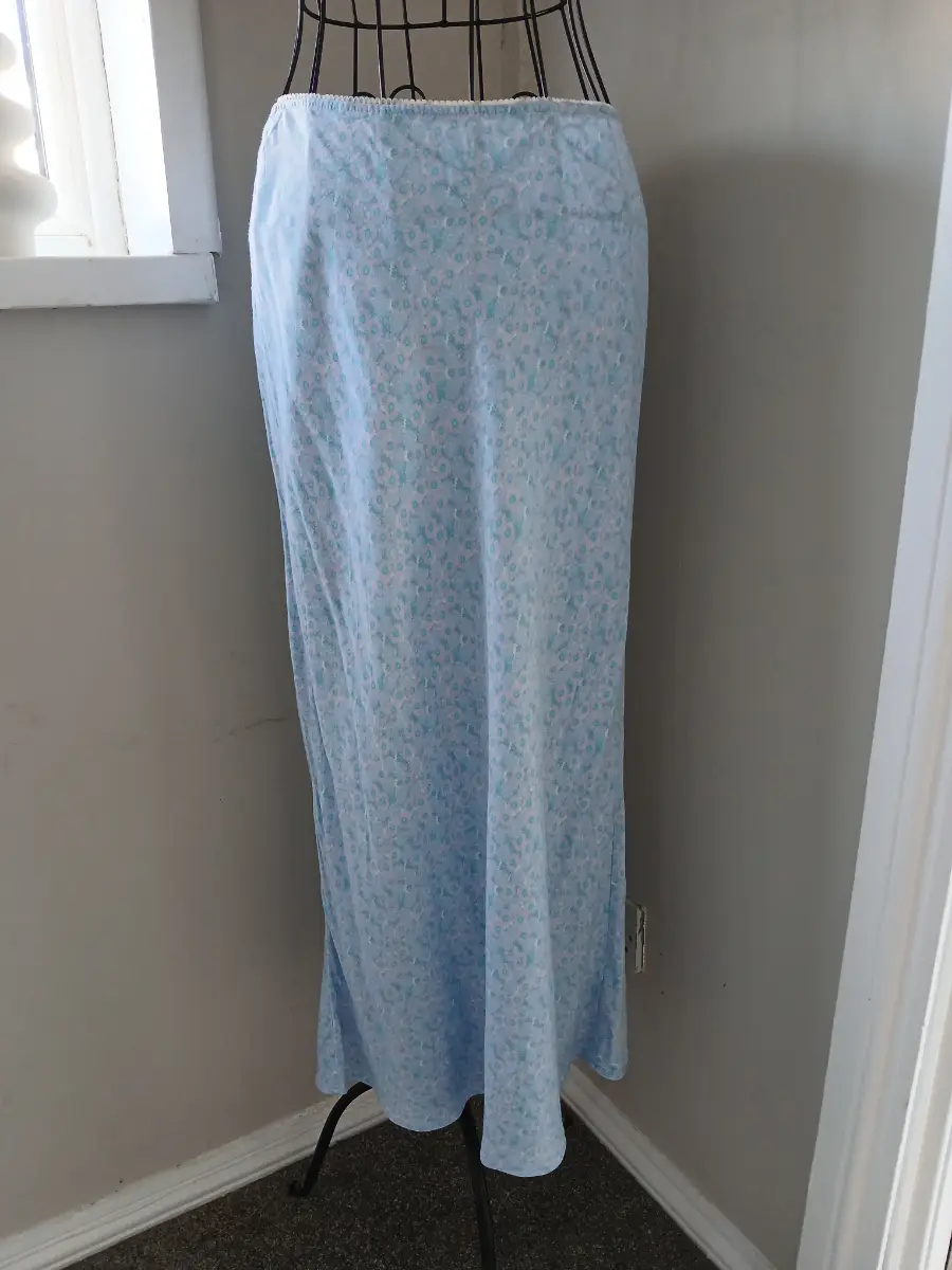 Primark Light Blue Ditsy Floral Midi Skirt | UK 12 | Cottagecore