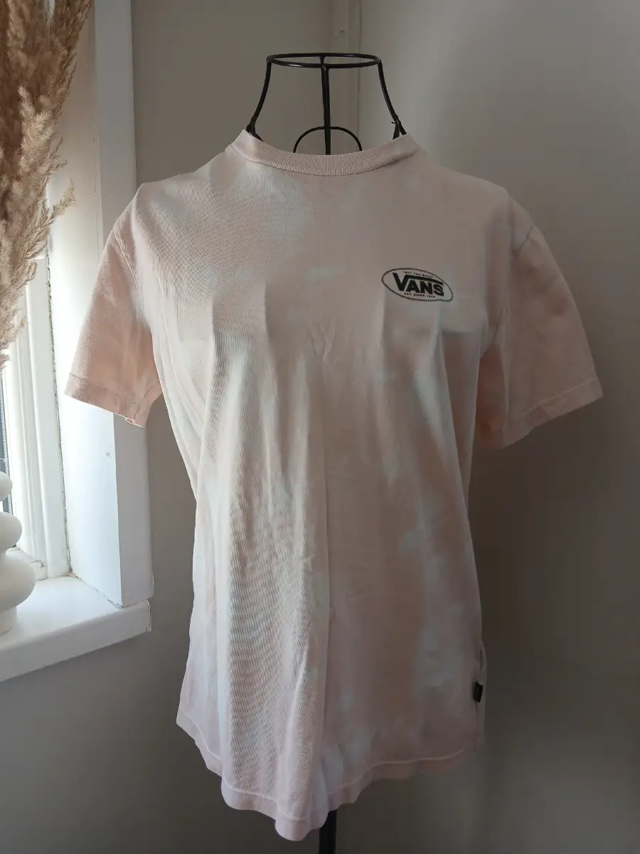 Vans Blush Pink Tie Dye T-Shirt | Logo Chest Print | Size XS