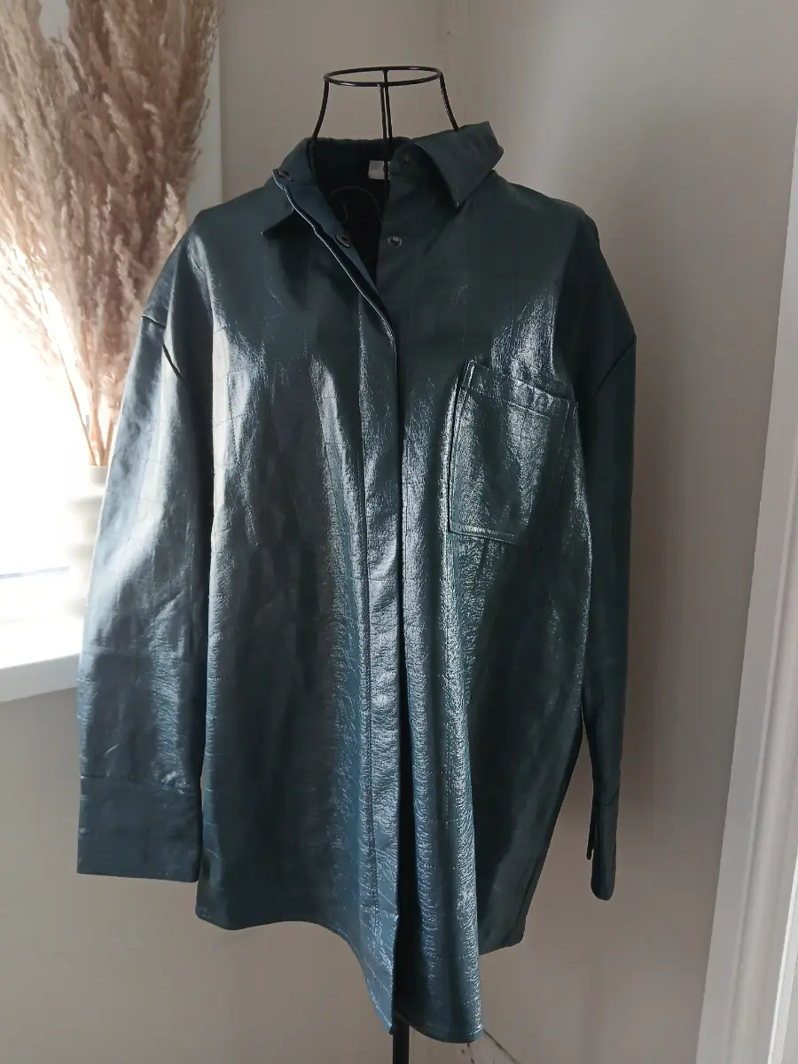 4th & Reckless Teal Faux Leather Shacket | Size UK 14 | New With Tags