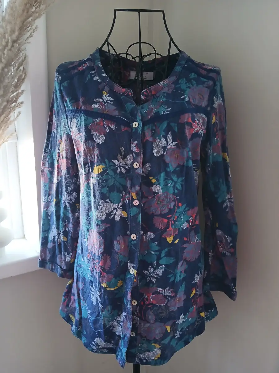 Blue Floral Blouse | Blue Mix | Size UK 8 | M&S
