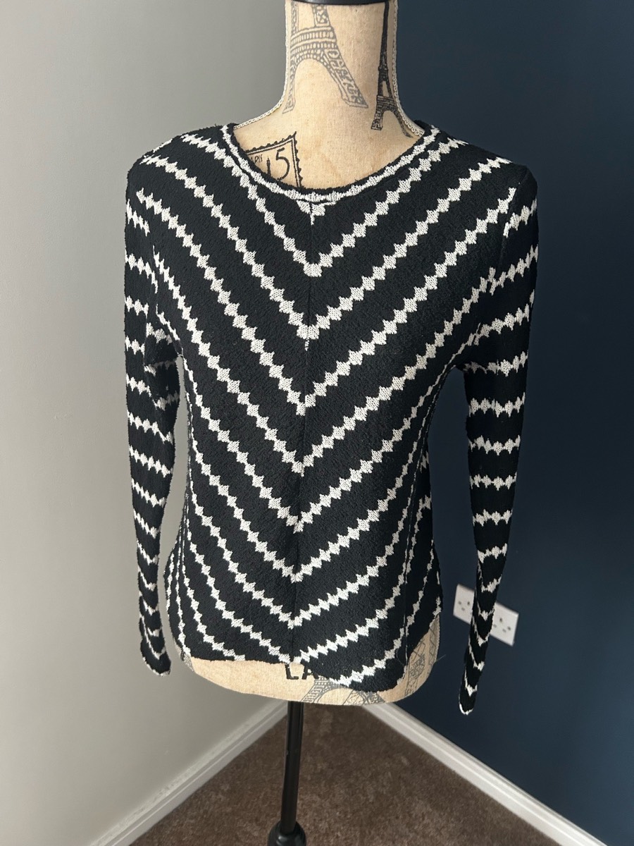River Island Relaxed Fit Chevron Knit Top -  UK 12