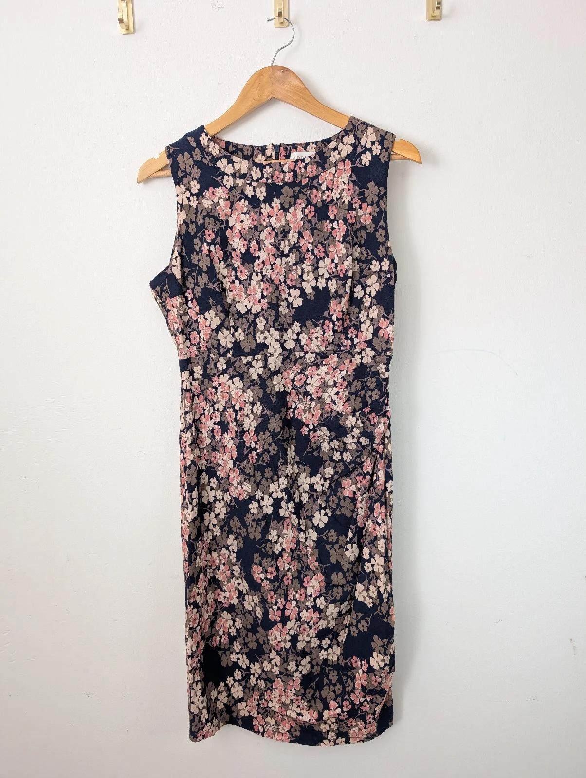 Apricot Floral dress– Navy & Pink – UK 14