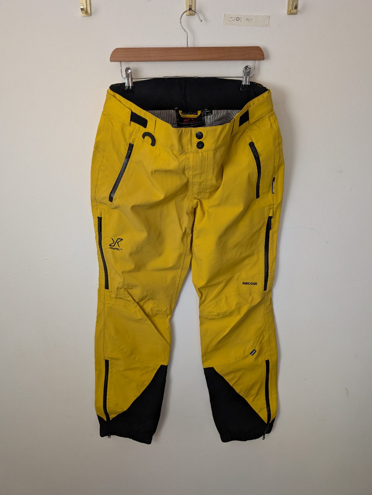 RevolutionRace Cyclone Rescue Ski Trousers Womens L Yellow RECCO Waterproof